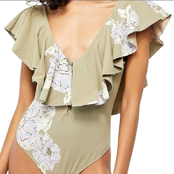 Free People  Floral Matilda Bodysuit NWT Size Medium - Picture 1 of 6